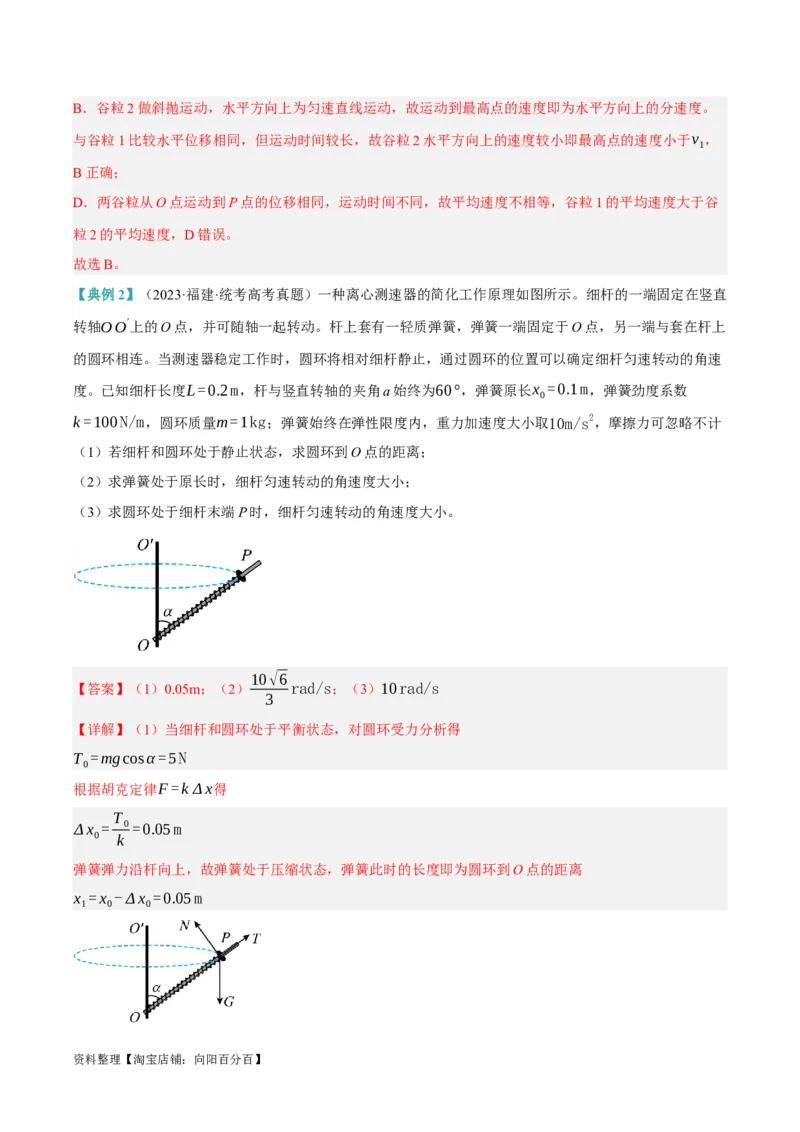 专题04曲线运动（讲义）（解析版）_04高考物理_新高考复习资料_2024新高考复习资料_二轮复习资料_高频考点解密2024年高考物理二轮复习高频考点追踪与预测（新高考专用）_讲义