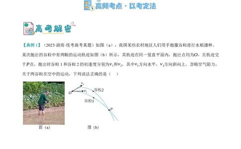 专题04曲线运动（讲义）（解析版）_04高考物理_新高考复习资料_2024新高考复习资料_二轮复习资料_高频考点解密2024年高考物理二轮复习高频考点追踪与预测（新高考专用）_讲义