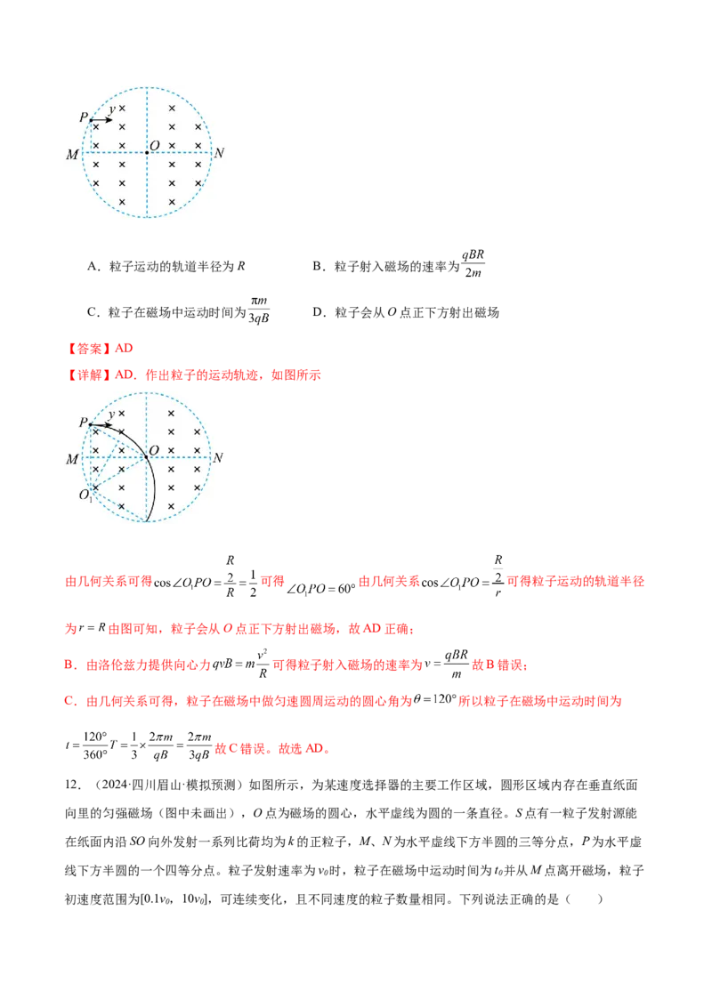 专题10磁场带电粒子在磁场中的运动（练习）（解析版）_04高考物理_2025年新高考资料_二轮复习_上好课2025年高考物理二轮复习讲练测（新高考通用）3381829