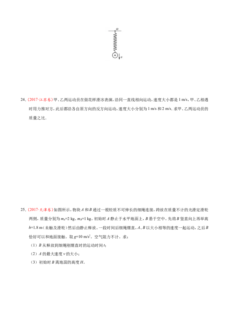 专题07动量守恒定律-备战2019年高考物理之纠错笔记系列（原卷版）_04高考物理_新高考复习资料_2022年新高考复习资料_高考物理2022年一轮复习各版本_赠19年高考物理纠错笔记