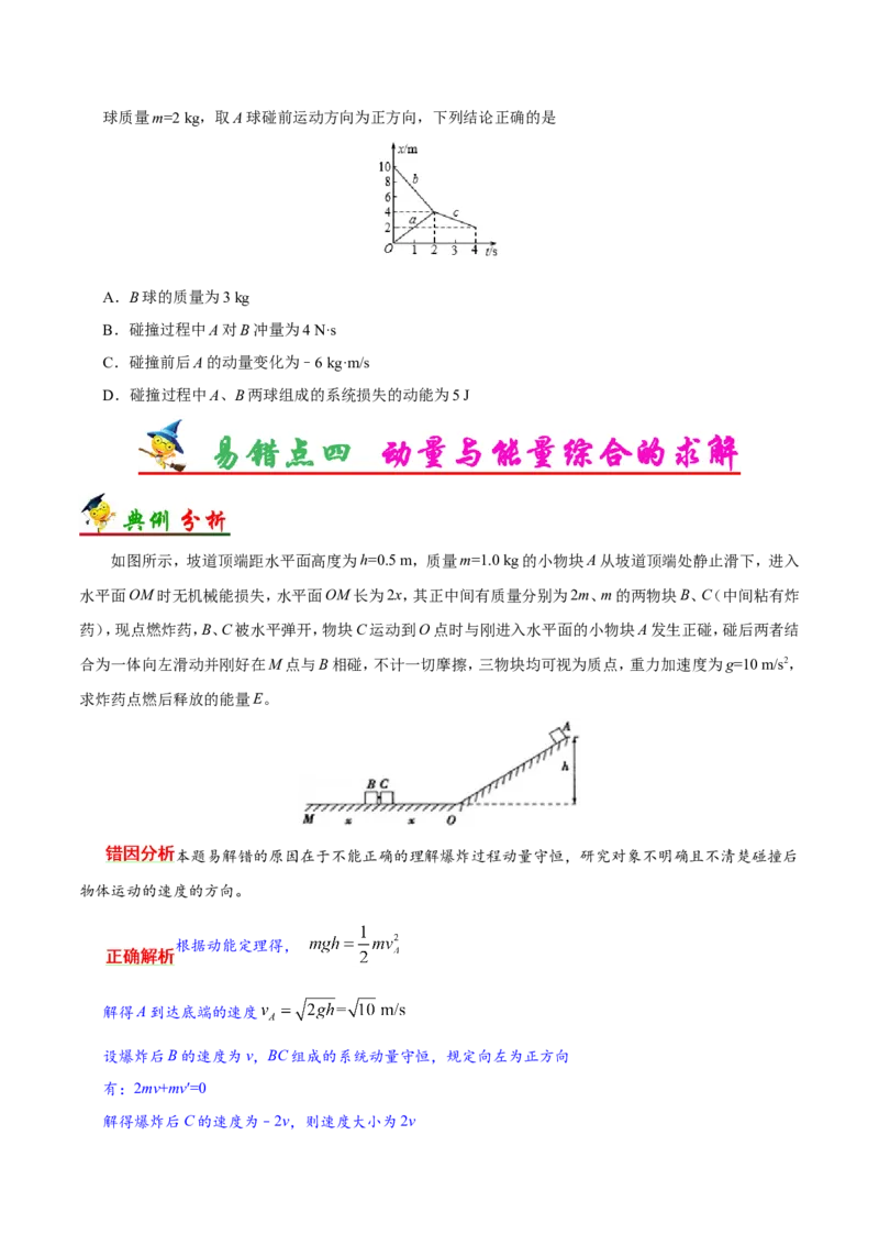 专题07动量守恒定律-备战2019年高考物理之纠错笔记系列（原卷版）_04高考物理_新高考复习资料_2022年新高考复习资料_高考物理2022年一轮复习各版本_赠19年高考物理纠错笔记
