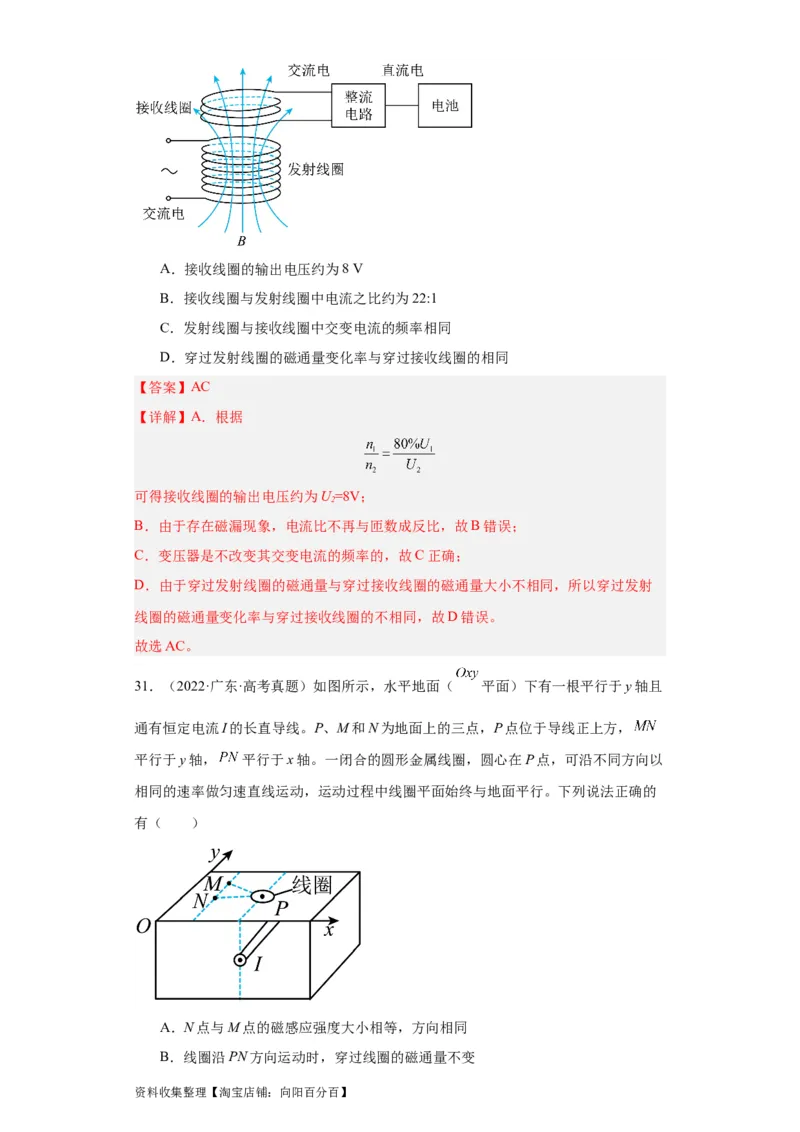 专题10电磁感应(解析版)_04高考物理_通用版（老高考）复习资料_2024年复习资料_完五年（2019-2023）高考物理真题分项汇编（全国通用）