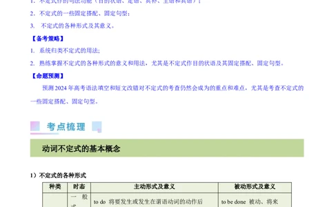 第18讲非谓语动词之动词不定式（核心考点精讲精练）（解析版）-备战2024年高考英语一轮复习考点帮（全国通用）_03高考英语_通用版（老高考）复习资料_2024年复习资料_第二部分语法