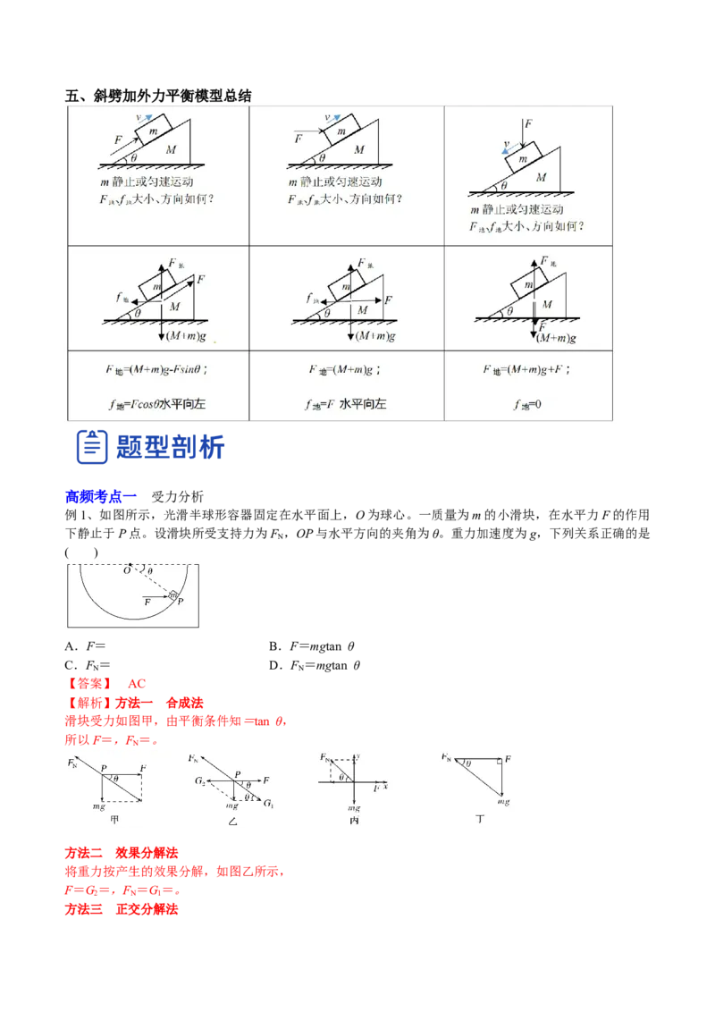 2.3受力分析、共点力的平衡（讲）--2023年高考物理一轮复习讲练测（全国通用）（解析版）_04高考物理_通用版（老高考）复习资料_2023年复习资料_一轮复习