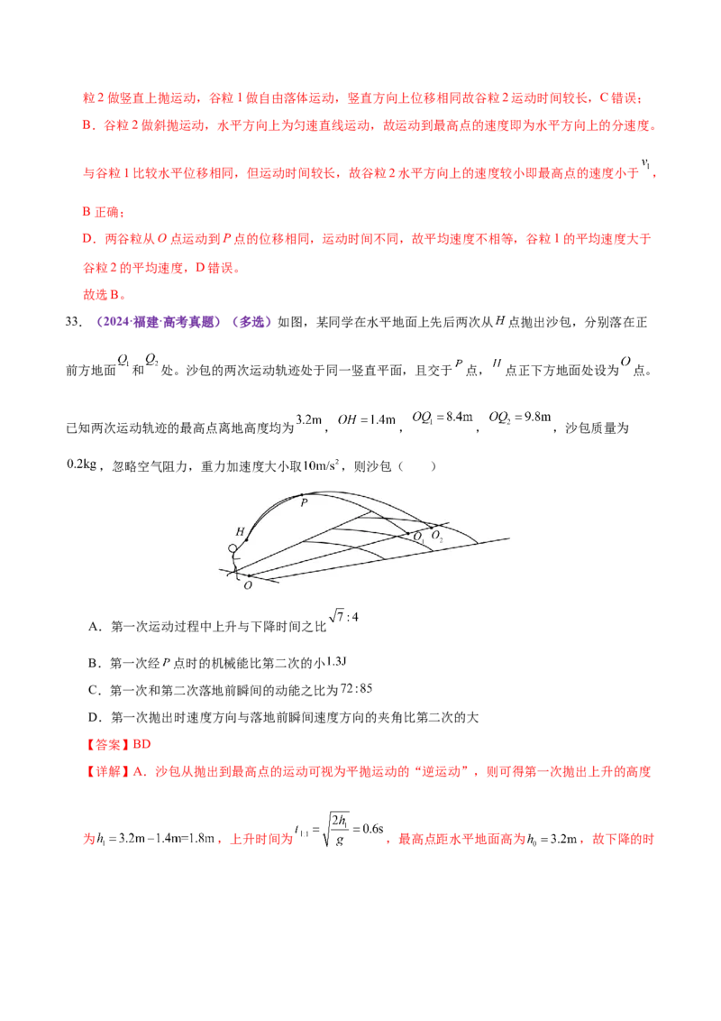 专题03力与曲线运动（练习）（解析版）_04高考物理_2025年新高考资料_二轮复习_上好课2025年高考物理二轮复习讲练测（新高考通用）3381829