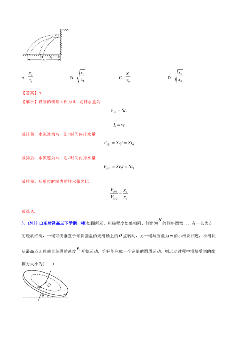 专题05曲线运动-2022年高考真题和模拟题物理分专题训练（教师版含解析）_04高考物理_2024年新高考资料_1.2024一轮复习_赠2022年高考物理真题与模拟题分类训练