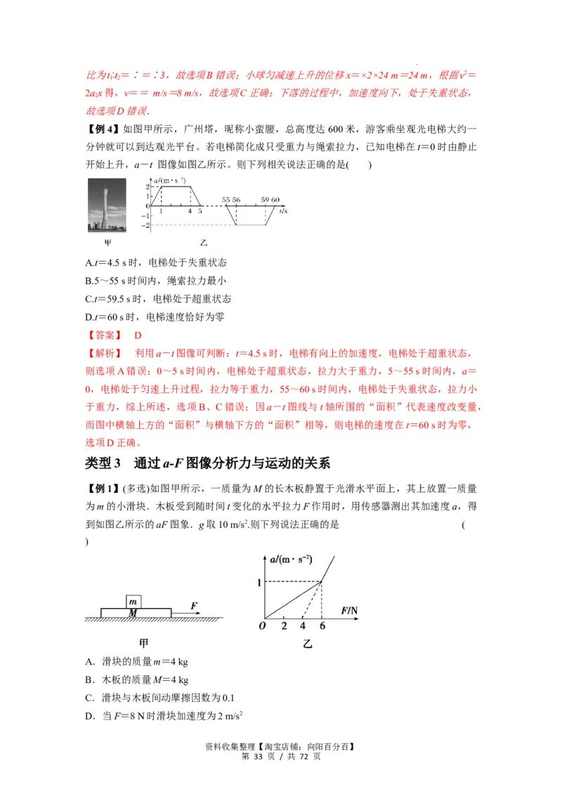 专题06牛顿运动定律的综合应用（解析版）_04高考物理_新高考复习资料_2024新高考复习资料_一轮复习资料_完2024届高考物理一轮复习热点题型归类训练_专题06牛顿运动定律的综合应用