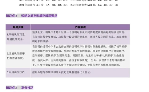 第13讲完形填空说明文（讲义）-（原卷版）_03高考英语_2025年新高考资料_一轮复习_2025年高考英语一轮复习讲练测（新教材新高考，含2024年高考真题）_阅读