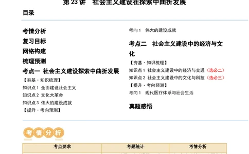 第23讲社会主义建设在探索中曲折发展（原卷版）_07高考历史_新高考复习资料_2024年新高考复习资料_一轮复习资料_完2024年高考历史一轮复习讲练测(课件+讲义+练习)（新高考）_843