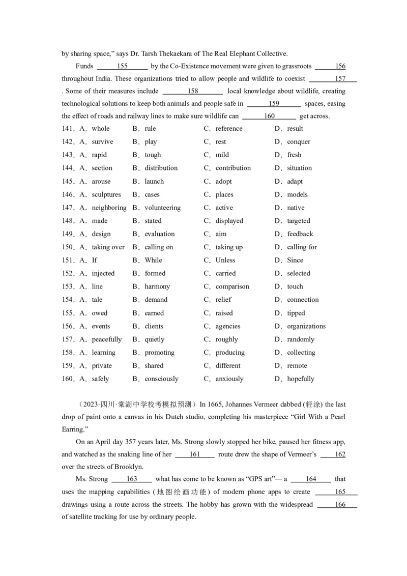 第21讲完形填空说明文（20空）（精讲精炼）-一轮复习讲义2024年高考英语高频考点题型归纳与方法总结（新高考通用）原卷版_03高考英语_新高考复习资料_2024年新高考资料