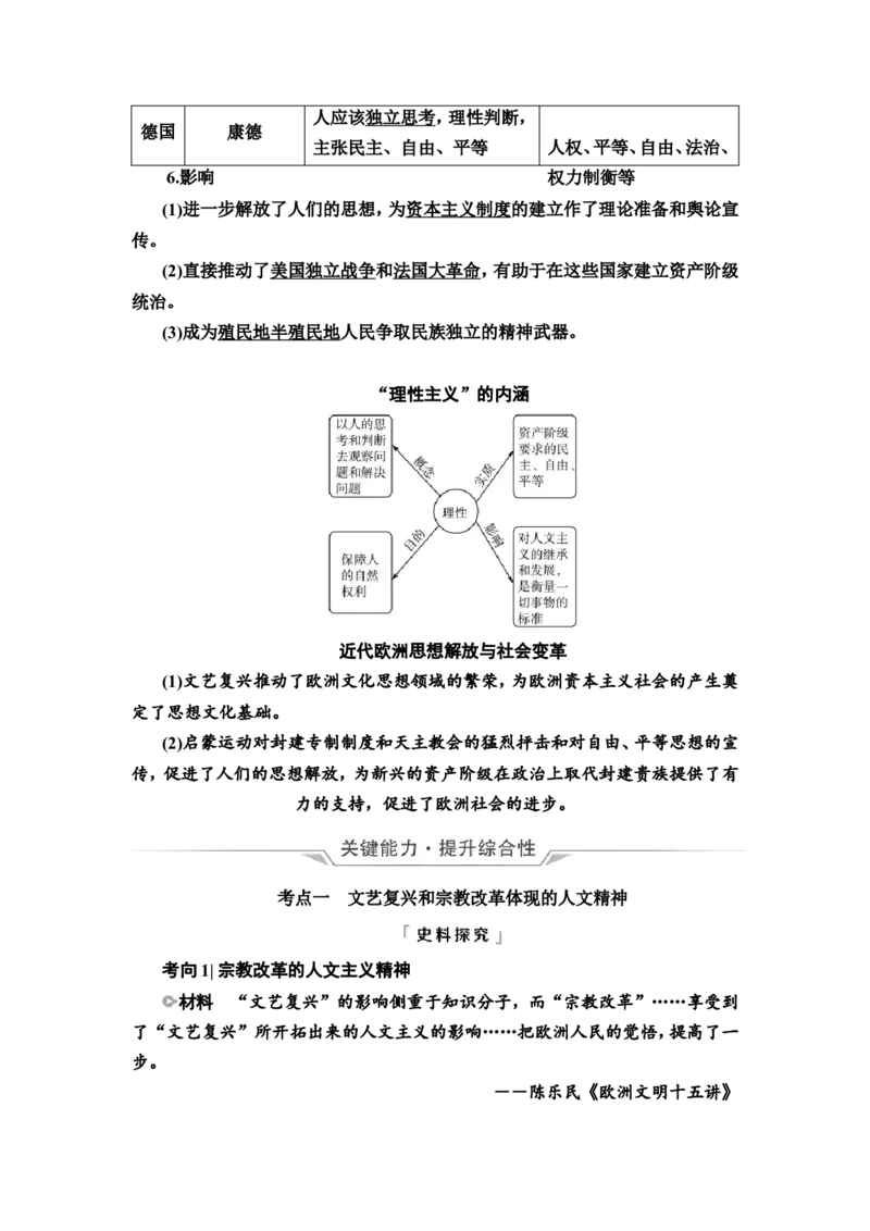 第25课欧洲的思想解放运动教案_07高考历史_新高考复习资料_2022年新高考复习资料_2022届一轮复习讲练结合7.11更新_系列2_第十单元走向整体的世界和资本主义制度的确立