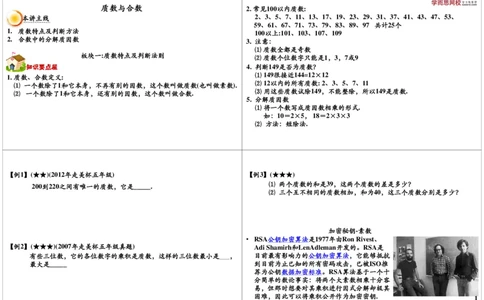 质数与合数_奥数专题合集_H004五年级奥数年卡竞赛班60讲张新刚mp4+pdf_第13讲质数与合数