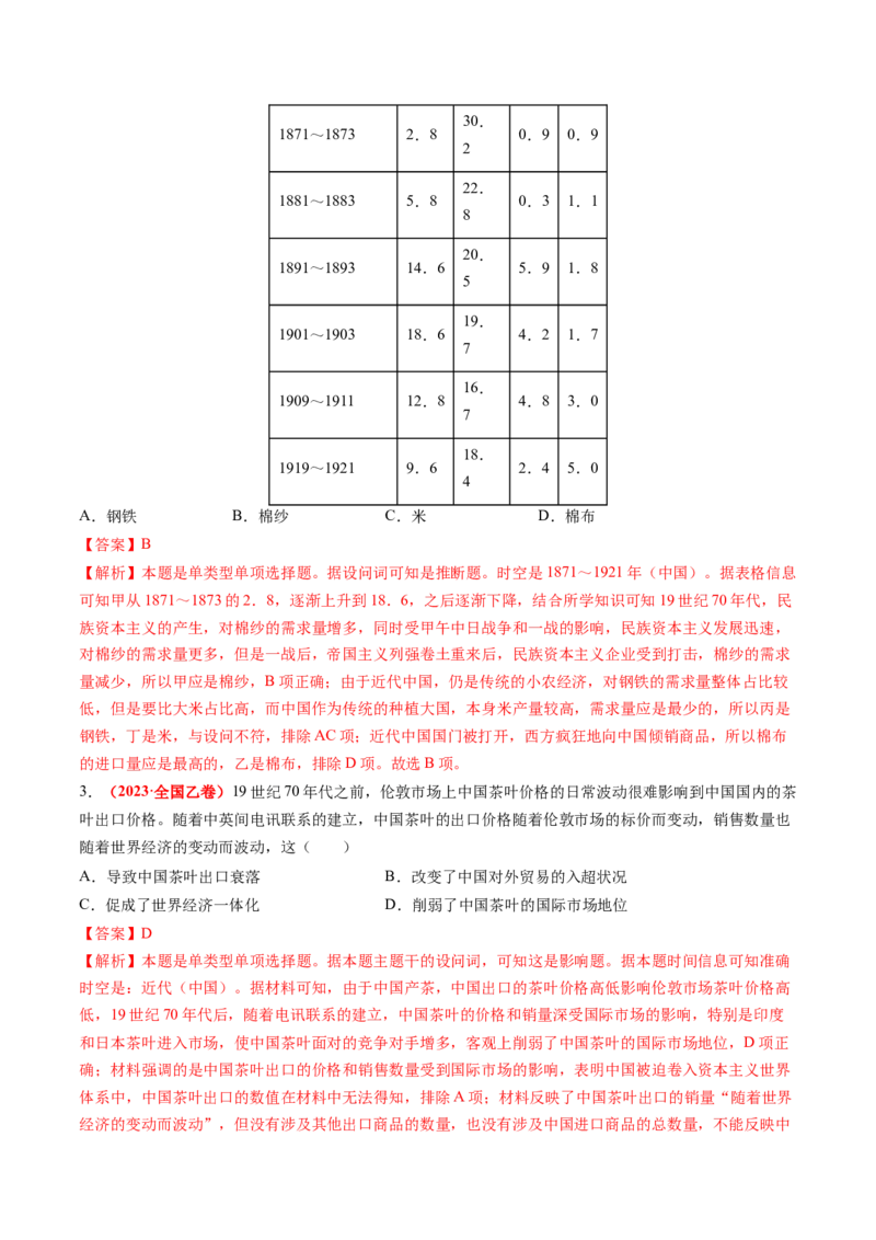 第27讲资本主义世界殖民体系和世界市场的形成（练习）（解析版）_07高考历史_2025年新高考资料_一轮复习_2025年高考历史一轮复习讲练测（新教材新高考）（完结）_讲义+练习