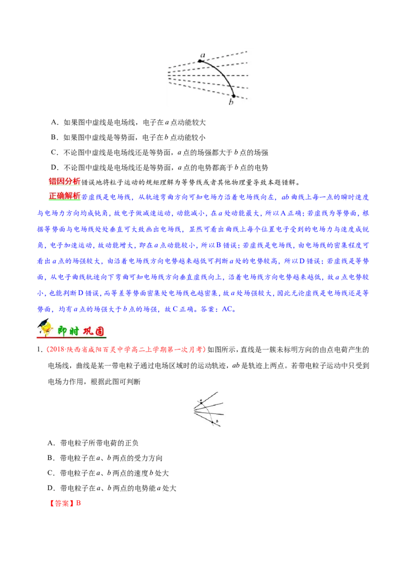 专题08电场-备战2019年高考物理之纠错笔记系列（解析版）_04高考物理_新高考复习资料_2022年新高考复习资料_高考物理2022年一轮复习各版本_赠19年高考物理纠错笔记