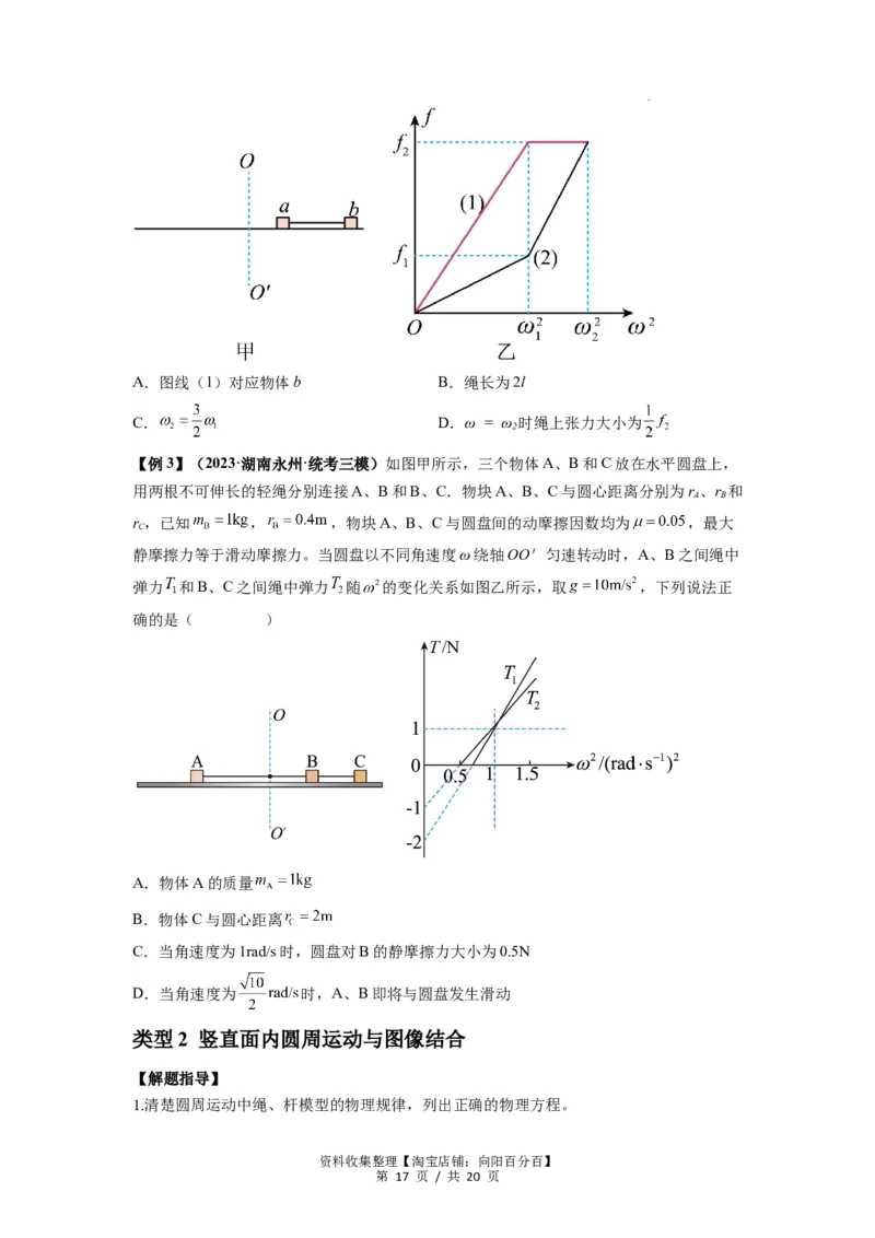 专题09圆周运动常考模型（原卷版）_04高考物理_新高考复习资料_2024新高考复习资料_一轮复习资料_完2024届高考物理一轮复习热点题型归类训练_专题09圆周运动常考模型