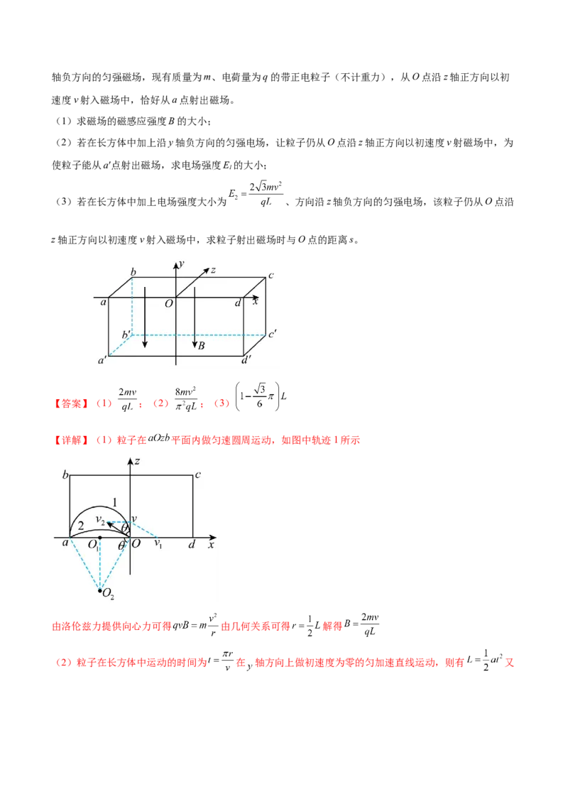 专题11带电粒子在复合场中的运动（练习）（解析版）_04高考物理_2025年新高考资料_二轮复习_上好课2025年高考物理二轮复习讲练测（新高考通用）3381829