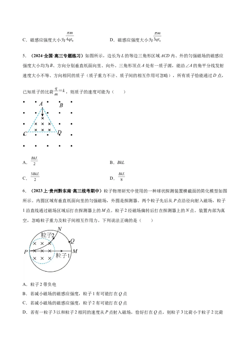 专题12磁场的性质带电粒子在磁场中的运动（原卷版）_04高考物理_新高考复习资料_2024新高考复习资料_二轮复习资料_2024年高考物理二轮热点题型归纳与变式演练（新高考通用）