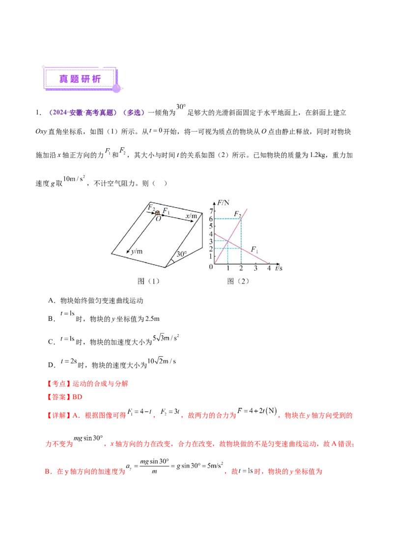 专题03力与曲线运动（讲义）（解析版）_04高考物理_2025年新高考资料_二轮复习_上好课2025年高考物理二轮复习讲练测（新高考通用）3381829
