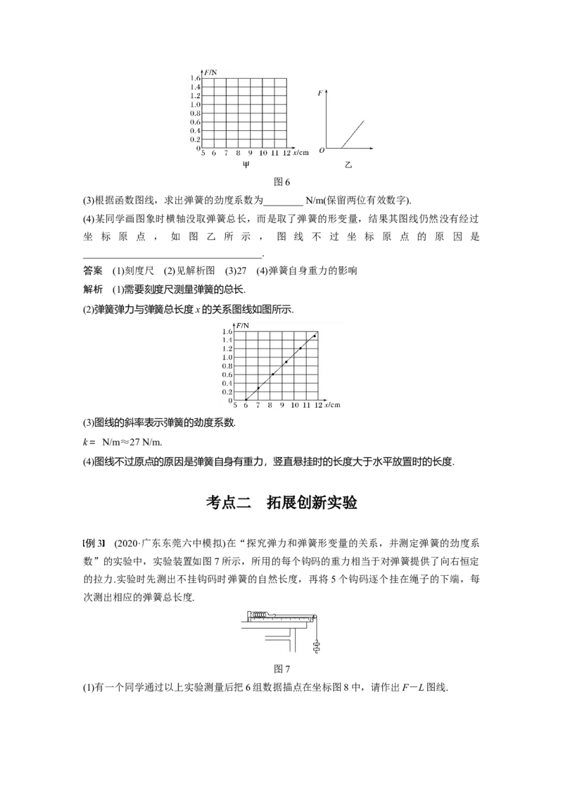 2022年高考物理一轮复习（新高考版2(粤冀渝湘)适用）第2章实验二探究弹力和弹簧伸长的关系_04高考物理_新高考复习资料_2022年新高考复习资料_高考物理2022年一轮复习各版本