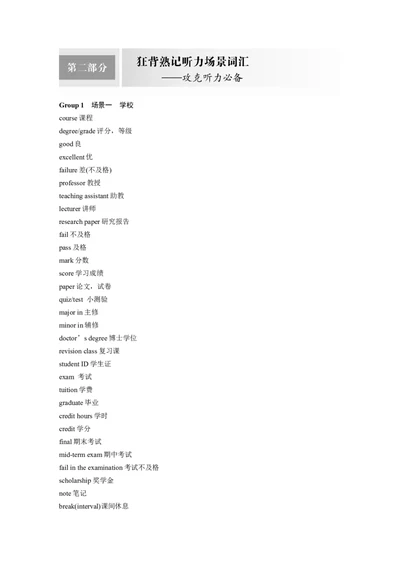 第2部分　狂背熟记听力场景词汇&mdash;&mdash;攻克听力必备_03高考英语_新高考复习资料_2023年新高考资料_二轮复习_2023年高考英语二轮复习讲义+课件（新高考版）_学生版