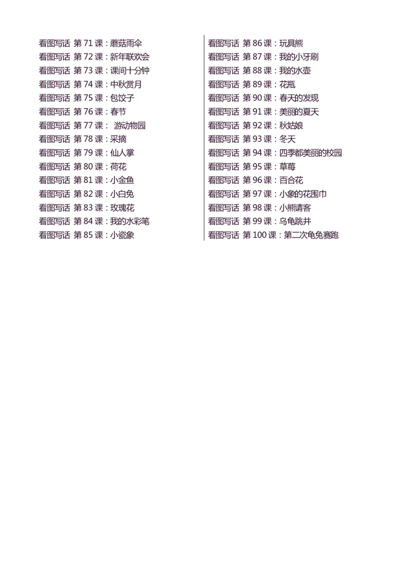 看图写话100篇天天小练笔_小学1-6年级常用的上册资源汇总_一年级上册资料_一年级直播间资料