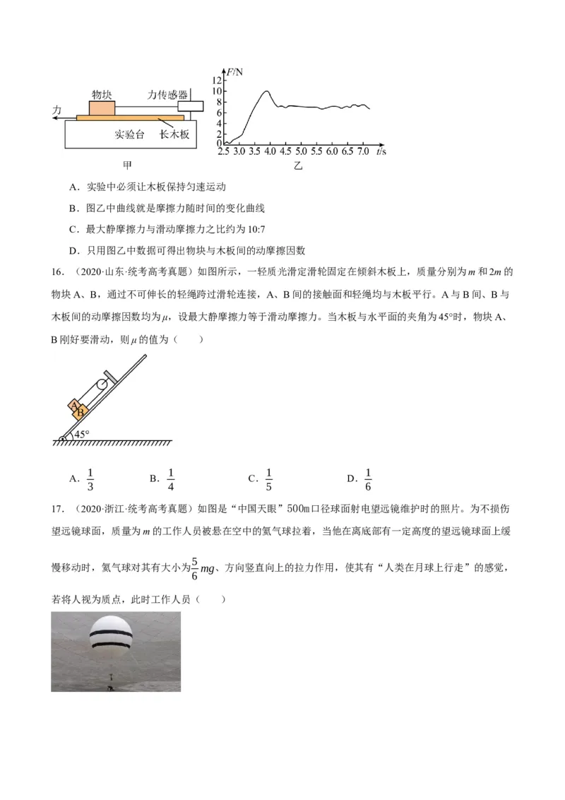 专题02相互作用&mdash;&mdash;力（分层练）（原卷版）_04高考物理_新高考复习资料_2024新高考复习资料_二轮复习资料_高频考点解密2024年高考物理二轮复习高频考点追踪与预测（新高考专用）