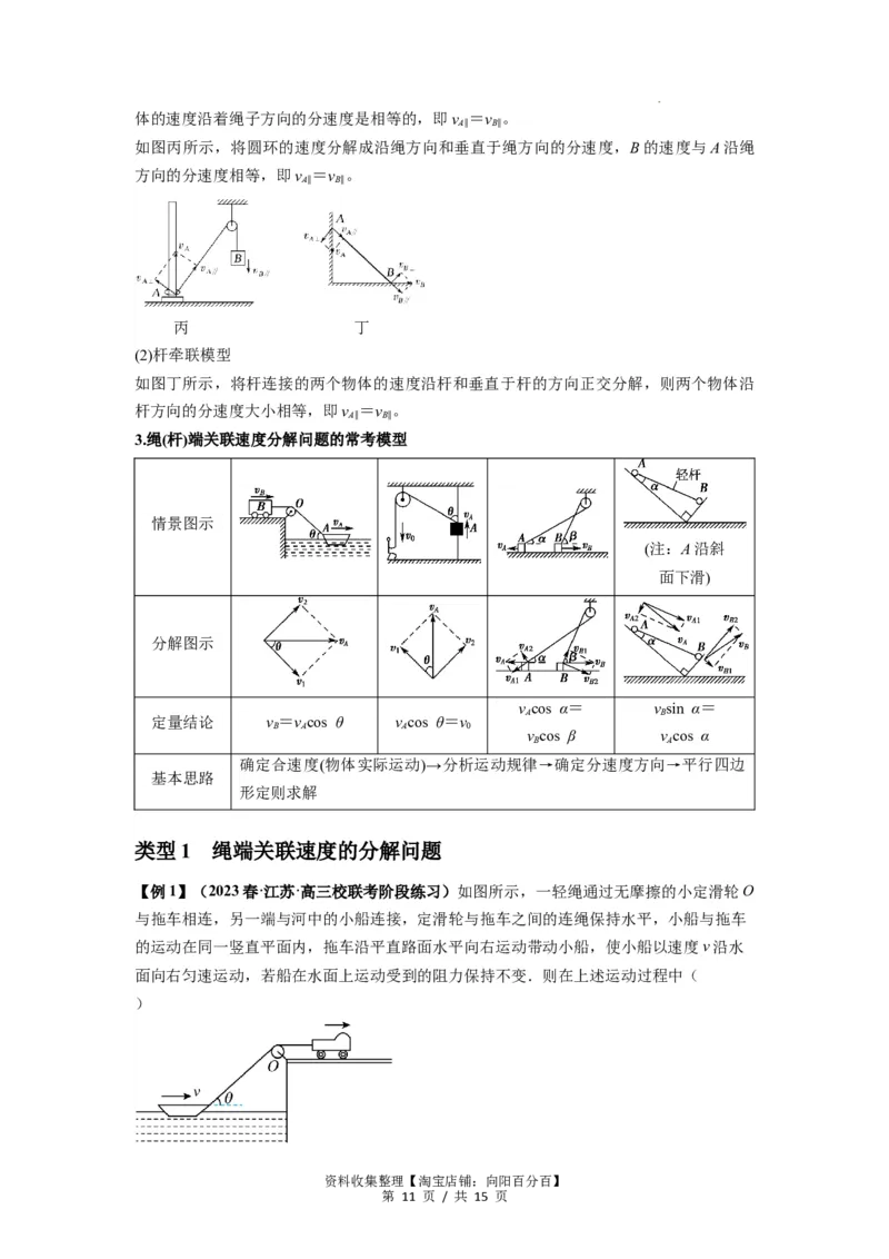 专题07曲线运动及其实例分析（原卷版）_04高考物理_新高考复习资料_2024新高考复习资料_一轮复习资料_完2024届高考物理一轮复习热点题型归类训练_专题07曲线运动及其实例分析
