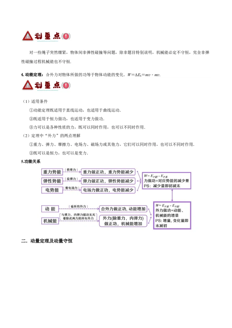 专题06动量与能量综合运用（讲义）（原卷版）_04高考物理_新高考复习资料_2024新高考复习资料_二轮复习资料_讲义