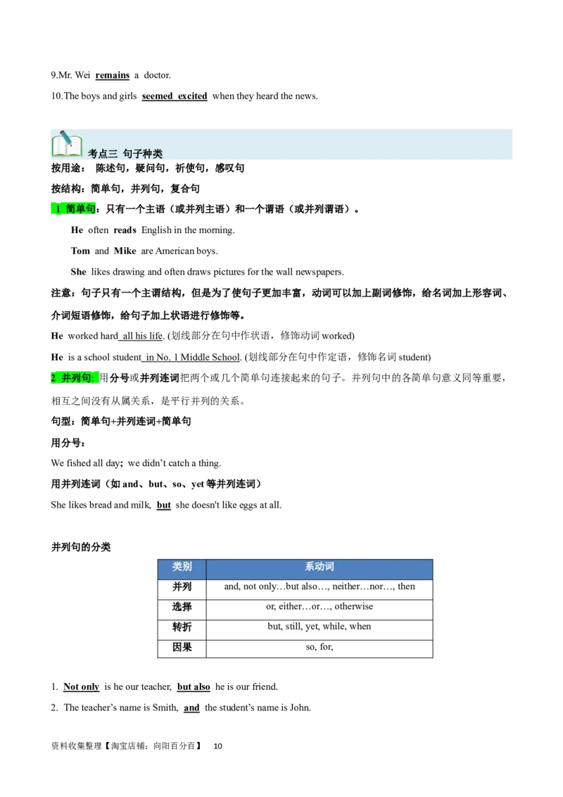 第20讲句子成分和基本句型（核心考点精讲精练）（原卷版）-备战2024年高考英语一轮复习考点帮（全国通用）_03高考英语_通用版（老高考）复习资料_2024年复习资料_第二部分语法