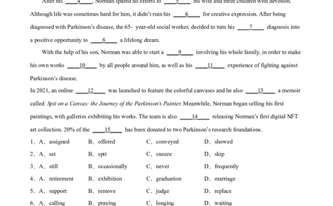 第18讲完形填空记叙文（新高考15空）（练）-2023年高考英语一轮复习讲练测（全国通用）（原卷版）_03高考英语_通用版（老高考）复习资料_2023年复习资料_一轮复习