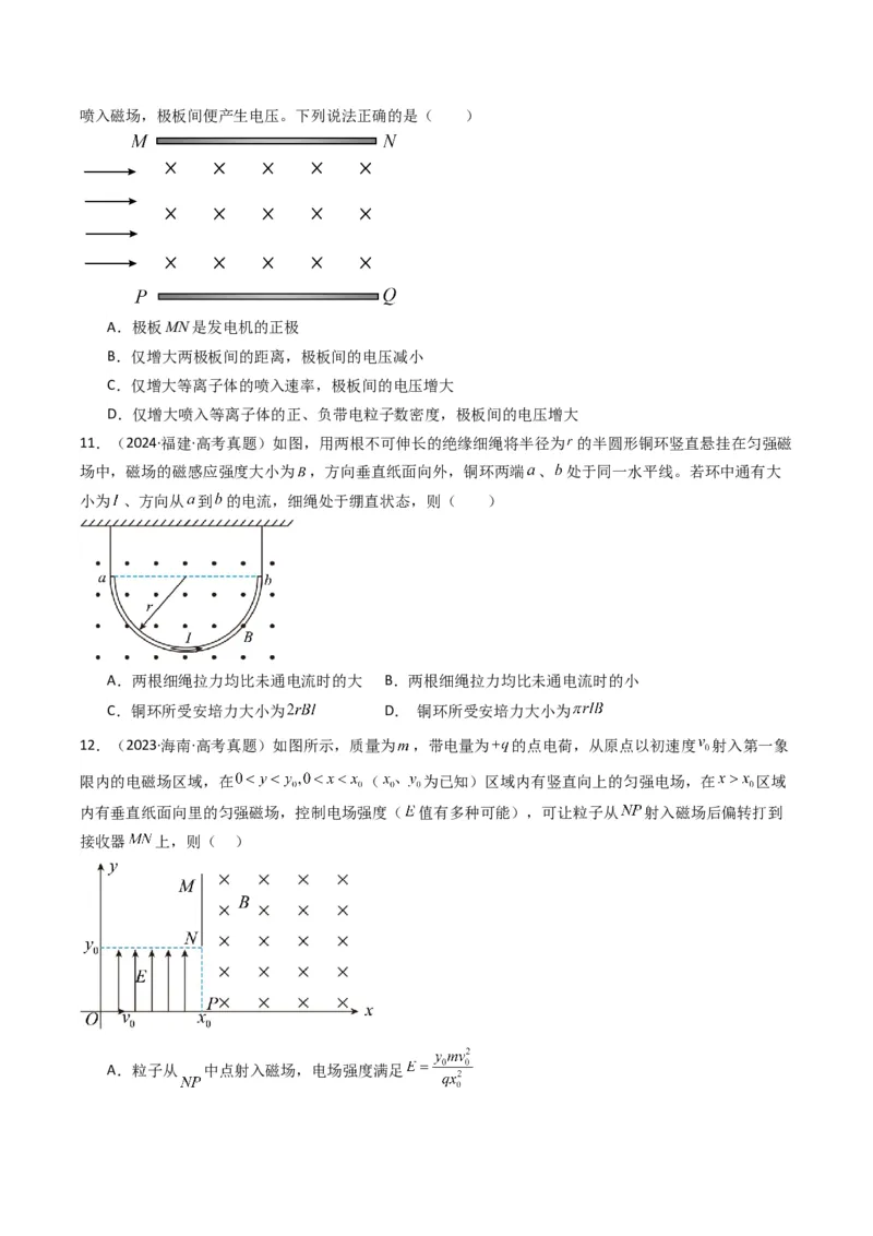 专题05磁场（原卷版）_04高考物理_2025年新高考资料_二轮复习_2025年高考物理二轮热点题型归纳与变式演练（新高考通用）339880232