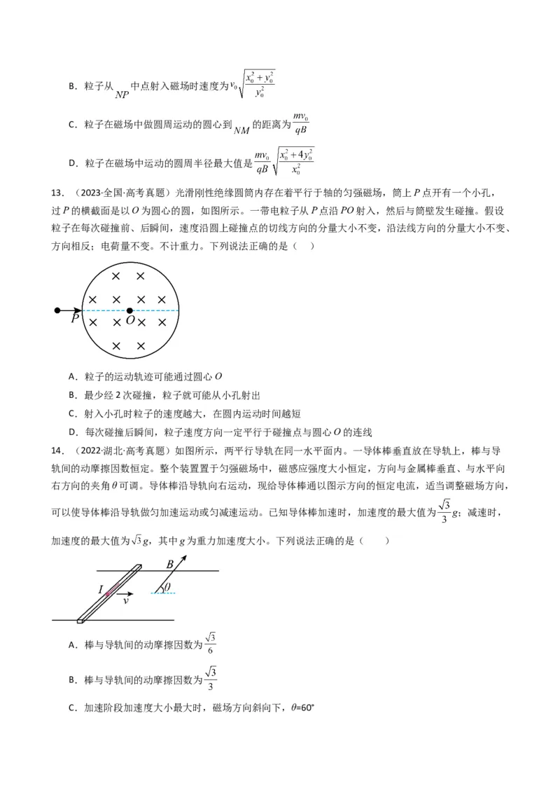 专题05磁场（原卷版）_04高考物理_2025年新高考资料_二轮复习_2025年高考物理二轮热点题型归纳与变式演练（新高考通用）339880232