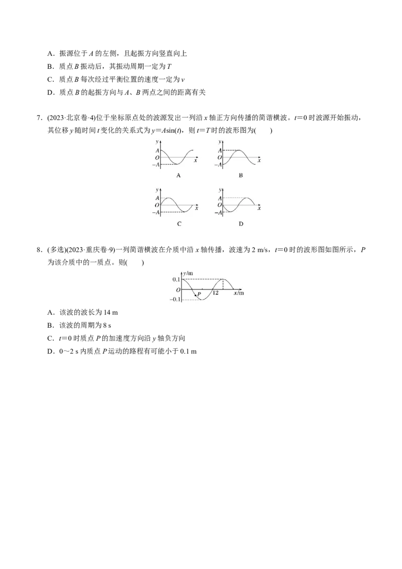 第16讲机械振动机械波三大题型（举一反三）（原卷版）_03高考英语_2025年新高考资料_二轮复习_01高考语文等多个文件_备战2025年高考物理举一反三系列（新高考通用）