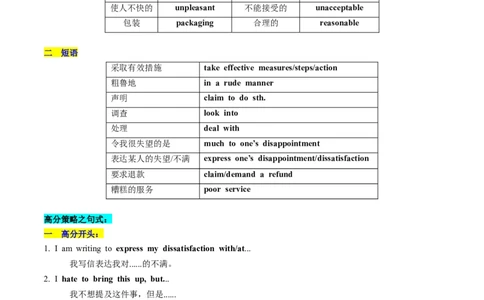 第32讲应用文写作之投诉信（讲义）-2024年高考英语一轮复习讲练测（新教材新高考）（解析版）_03高考英语_新高考复习资料_2024年新高考资料_一轮复习资料_第五部分写作
