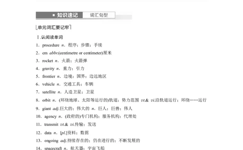 第1部分教材知识解读必修第三册Unit4SpaceExploration_03高考英语_新高考复习资料_2023年新高考资料_一轮复习_2023年新高考大一轮复习讲义_2023年高考英语一轮复习讲义（新人教新高考）