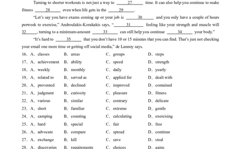 第13讲完形填空说明文（练习）（解析版）_03高考英语_2025年新高考资料_一轮复习_2025年高考英语一轮复习讲练测（新教材新高考，含2024年高考真题）_阅读
