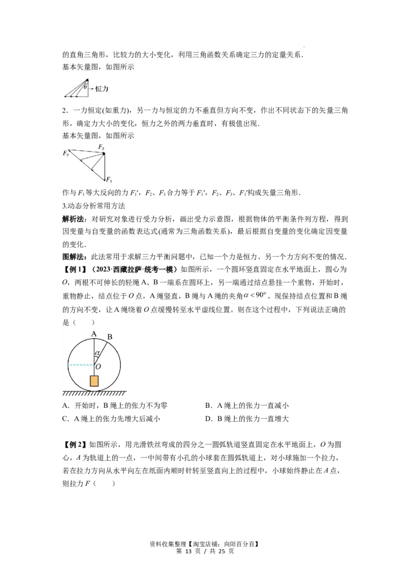 专题04受力分析与共点力的平衡（原卷版）_04高考物理_新高考复习资料_2024新高考复习资料_一轮复习资料_完2024届高考物理一轮复习热点题型归类训练_专题04受力分析与共点力的平衡