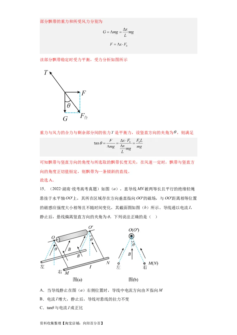 专题02相互作用(解析版)_04高考物理_通用版（老高考）复习资料_2024年复习资料_完五年（2019-2023）高考物理真题分项汇编（全国通用）