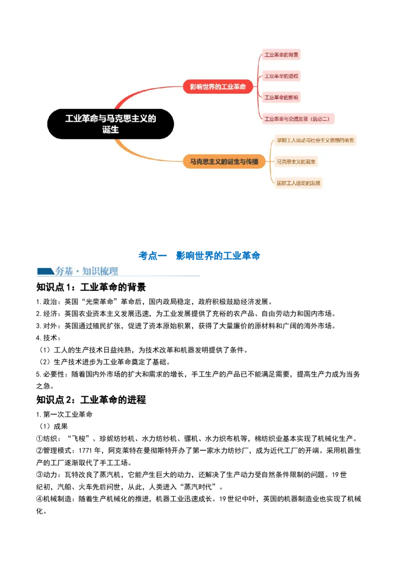 第33讲工业革命与马克思主义的诞生（解析版）_07高考历史_2024年新高考资料_1.2024一轮复习_2024年高考历史一轮复习讲练测（新教材新高考）_303