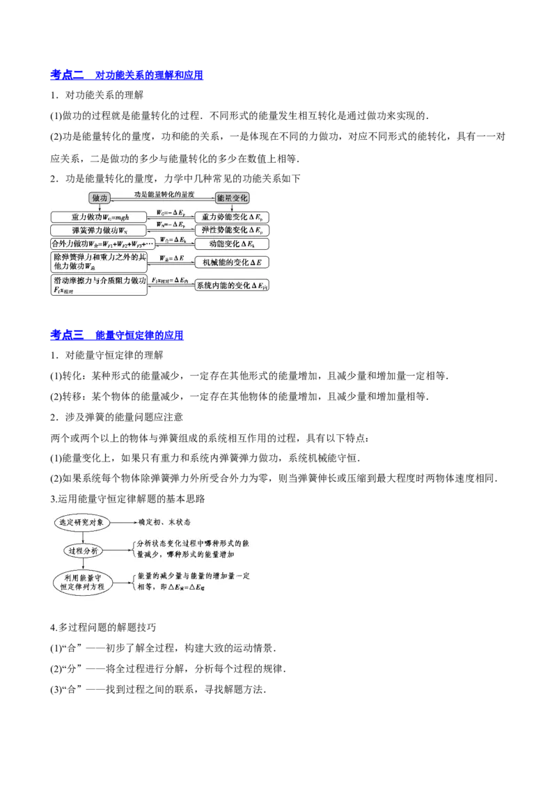 6.4功能关系及能量守恒定律（讲）--2023年高考物理一轮复习讲练测（全国通用）（原卷版）_04高考物理_通用版（老高考）复习资料_2023年复习资料_一轮复习