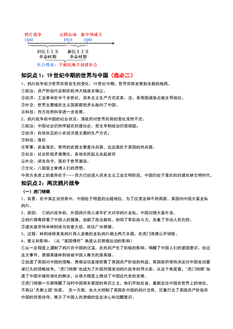 第14讲两次鸦片战争与列强侵略的加剧（讲义）（原卷版）_07高考历史_2024年新高考资料_1.2024一轮复习_2024年高考历史一轮复习讲练测（新教材新高考）
