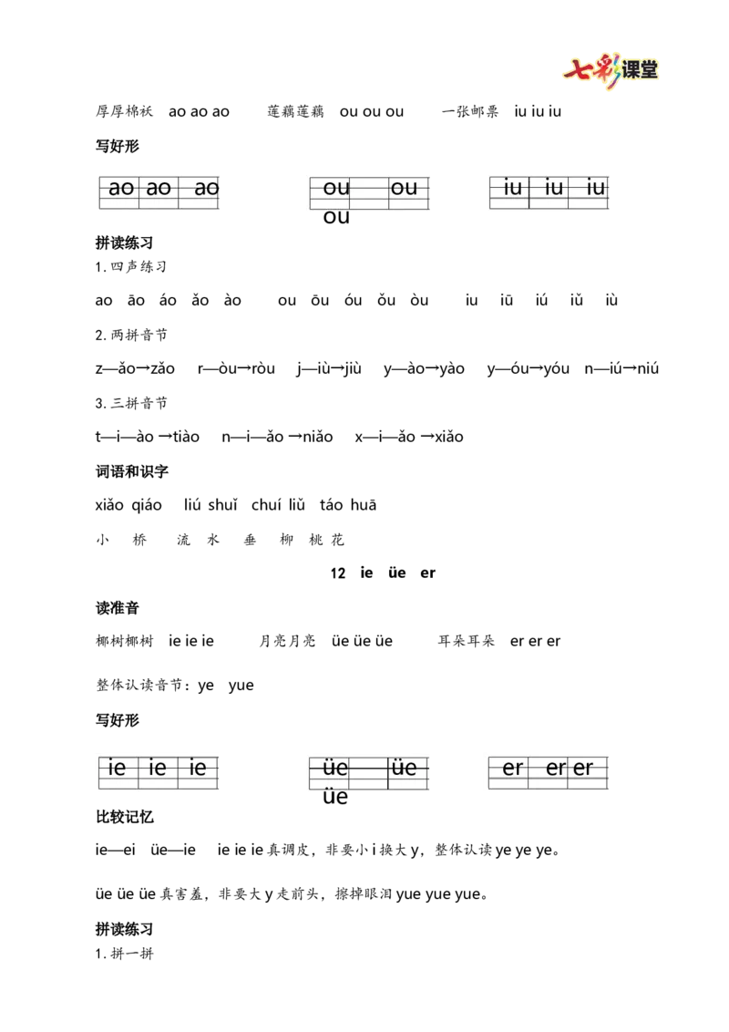 第四单元核心考点清单_25秋1-6年级语文上册课件教案_25秋统编版语文一年级上册_统编版语文一年级上册教学资源包（25秋七彩课堂）_4.第四单元_单元复习_第四单元知识小结