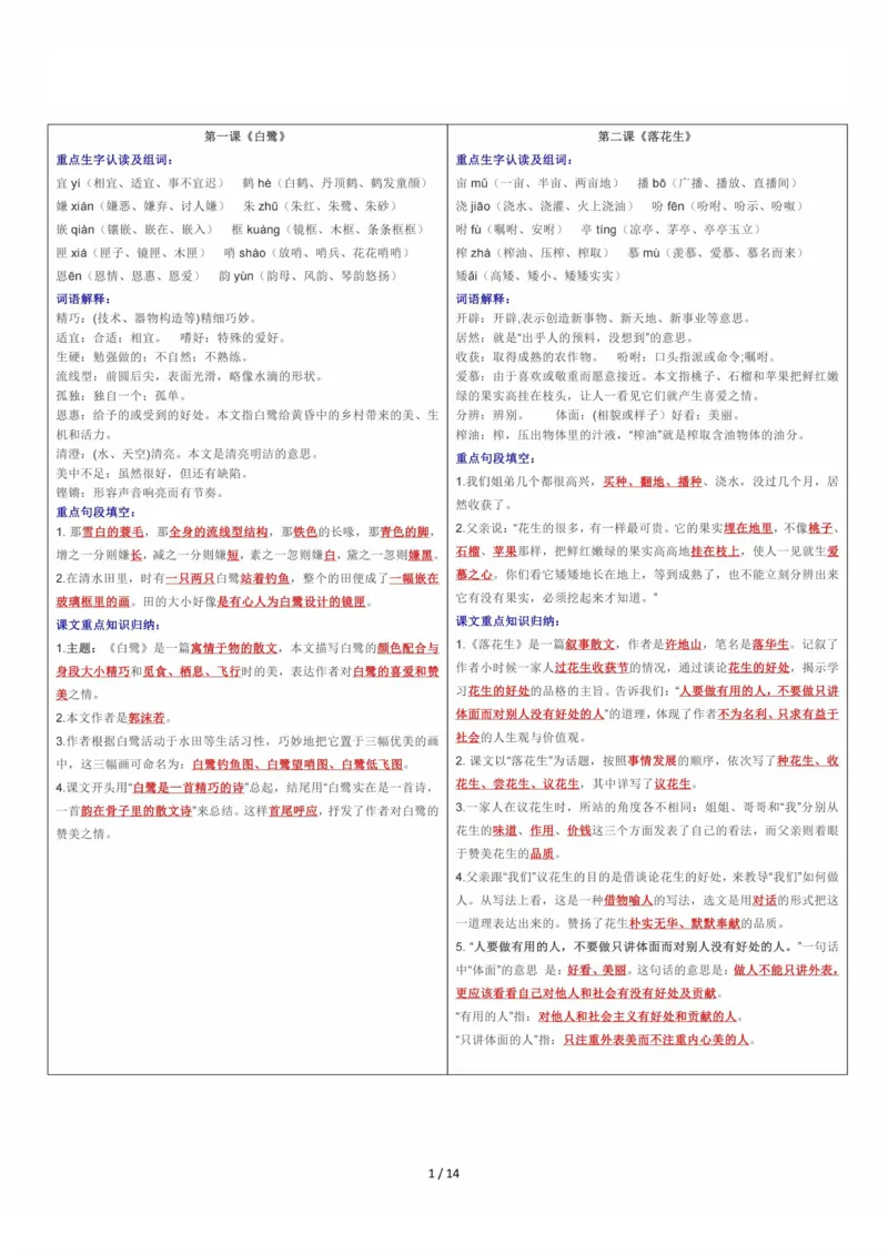 课课贴5年级上册每课重点生字组词认读贴，贴在课本空白处(1)(1)(1)_小学1-6年级常用的上册资源汇总_五年级上册资料(1)