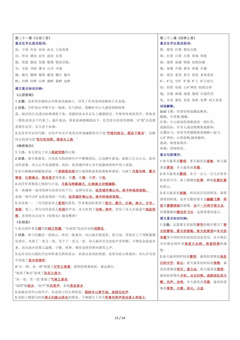 课课贴5年级上册每课重点生字组词认读贴，贴在课本空白处(1)(1)(1)_小学1-6年级常用的上册资源汇总_五年级上册资料(1)
