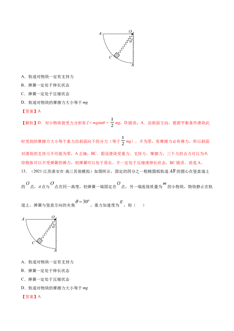 专题03相互作用-2021年高考真题和模拟题物理分项汇编（解析版）_04高考物理_新高考复习资料_2022年新高考复习资料_2021年高考真题和模拟题物理分项汇编