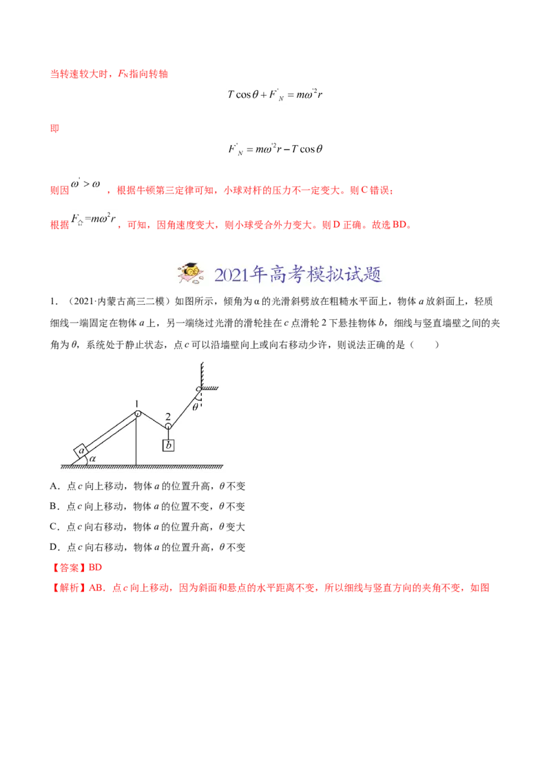 专题03相互作用-2021年高考真题和模拟题物理分项汇编（解析版）_04高考物理_新高考复习资料_2022年新高考复习资料_2021年高考真题和模拟题物理分项汇编