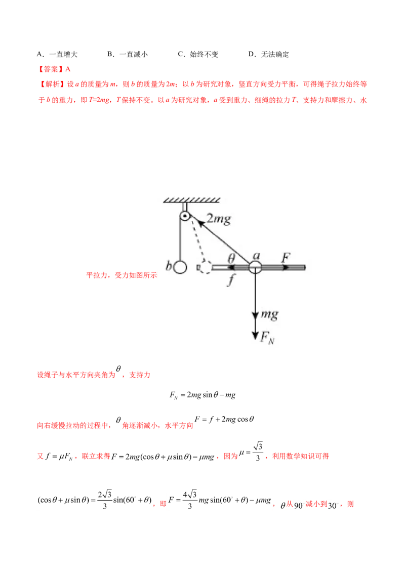 专题03相互作用-2021年高考真题和模拟题物理分项汇编（解析版）_04高考物理_新高考复习资料_2022年新高考复习资料_2021年高考真题和模拟题物理分项汇编