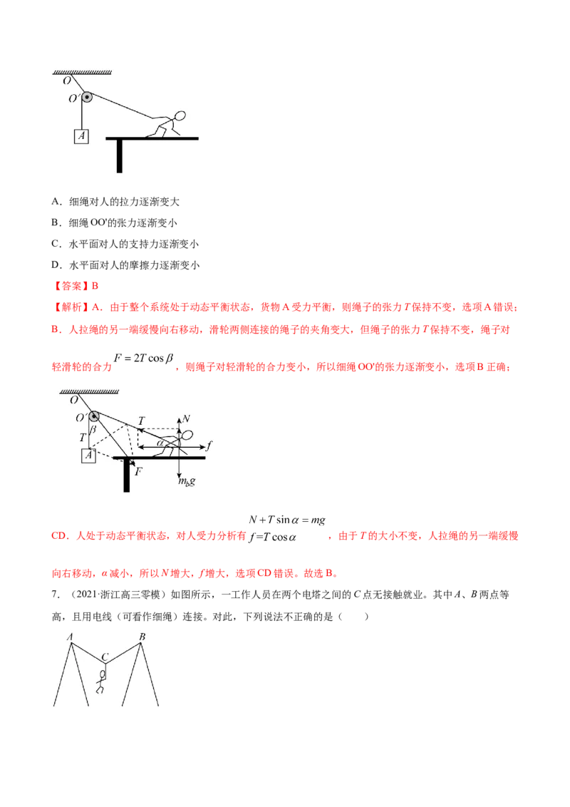 专题03相互作用-2021年高考真题和模拟题物理分项汇编（解析版）_04高考物理_新高考复习资料_2022年新高考复习资料_2021年高考真题和模拟题物理分项汇编