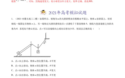 专题03相互作用-2021年高考真题和模拟题物理分项汇编（解析版）_04高考物理_新高考复习资料_2022年新高考复习资料_2021年高考真题和模拟题物理分项汇编
