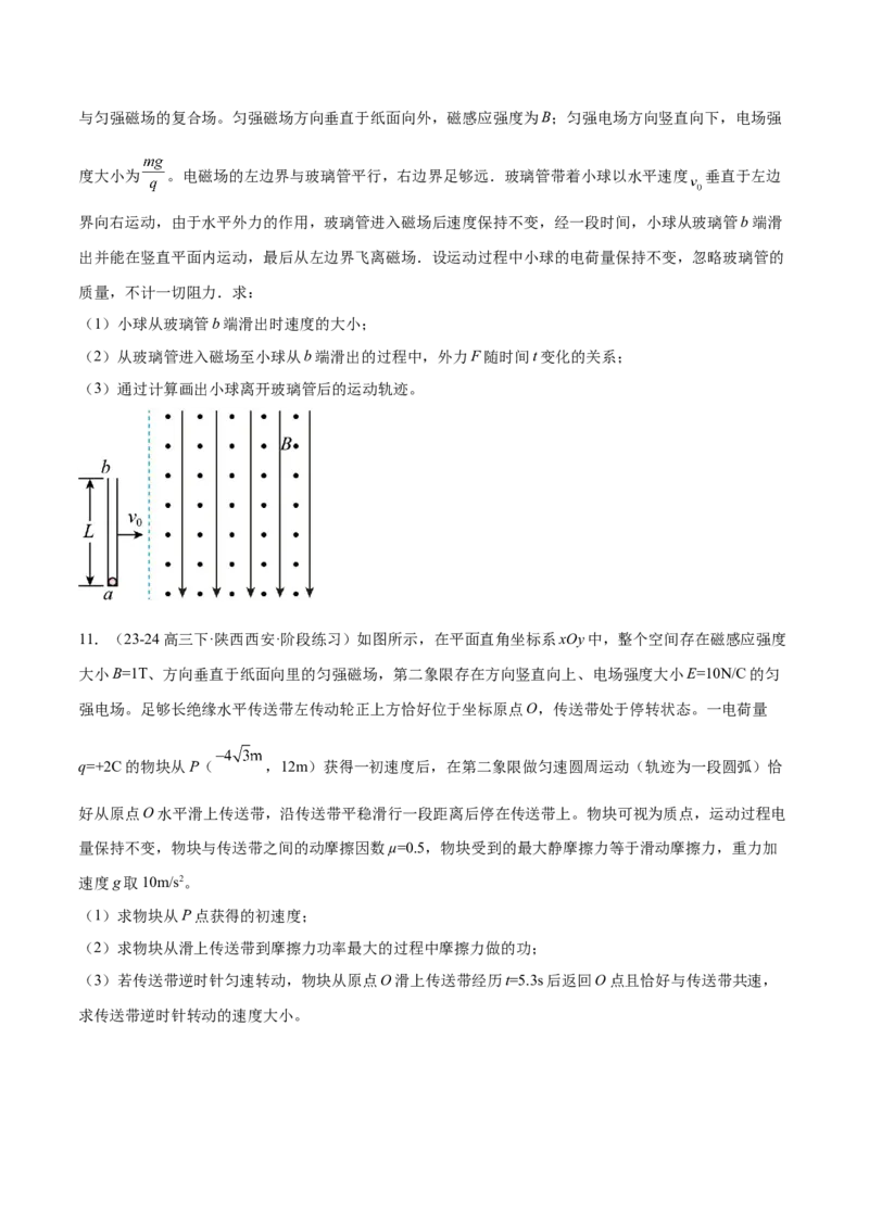 专题11带电粒子在复合场中的运动（练习）（原卷版）_04高考物理_2025年新高考资料_二轮复习_上好课2025年高考物理二轮复习讲练测（新高考通用）3381829